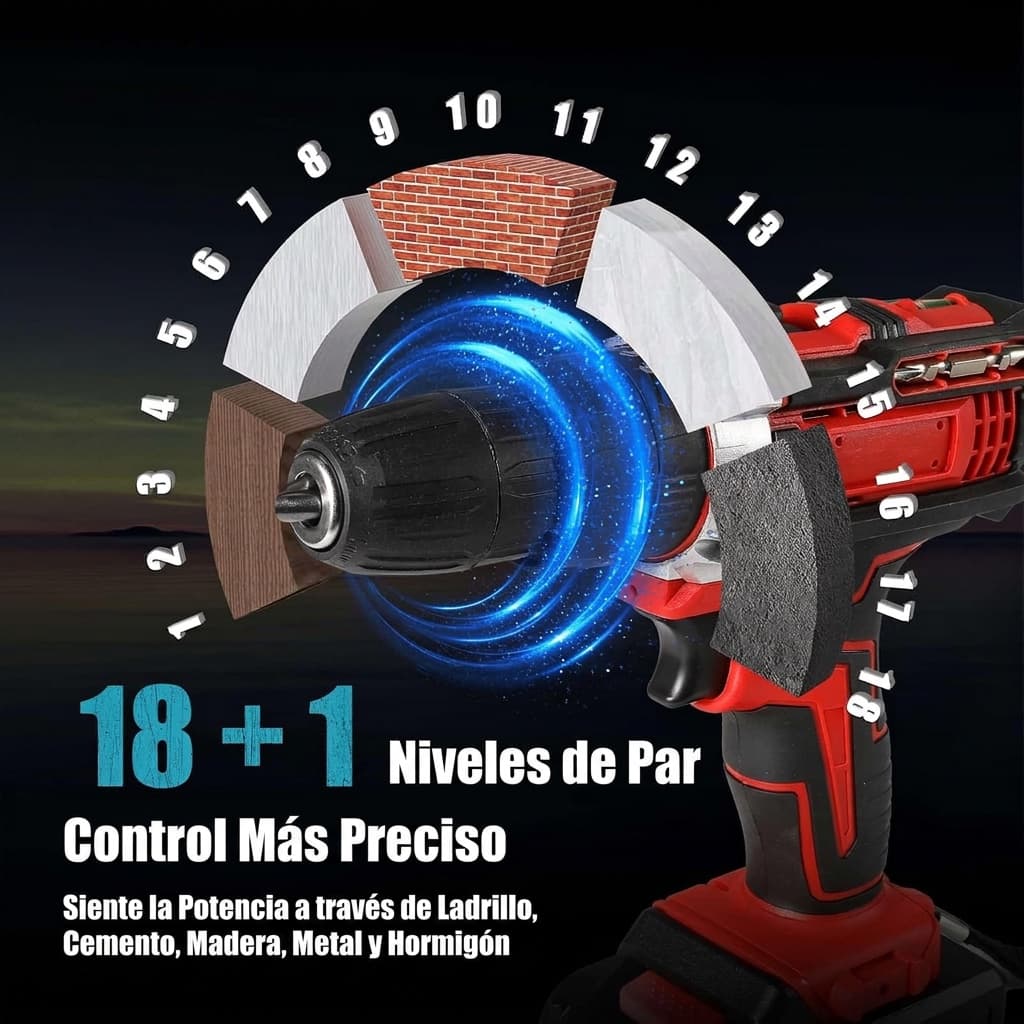 Miniatura: Anillo de par con 18 posiciones más modo taladro